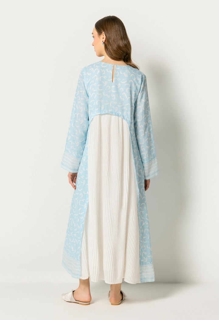 Arabic Letter Printed Dress Blue